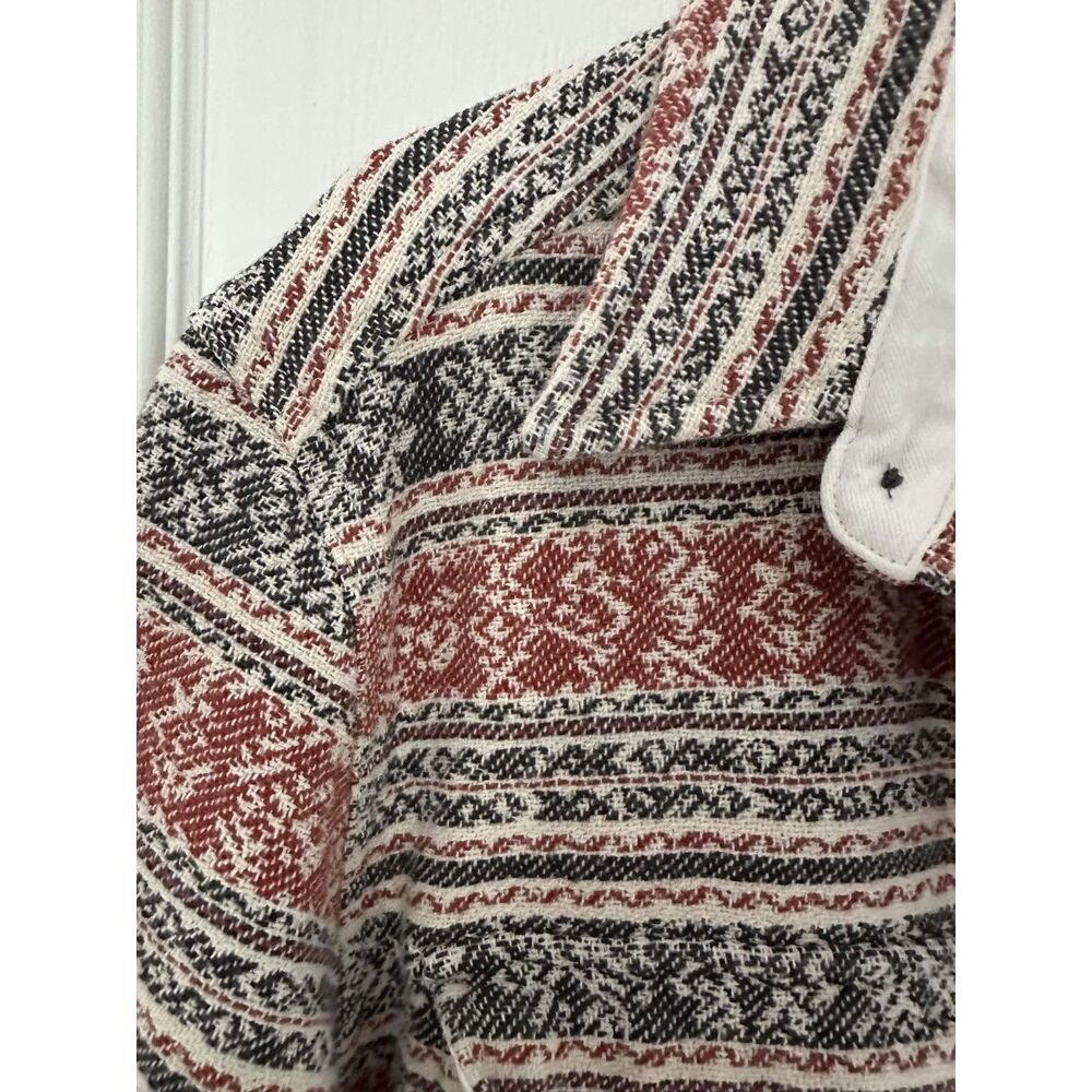 Wellen Southwestern Pattern Button Up Jacket XL Red Cream Black - Picture 3 of 6